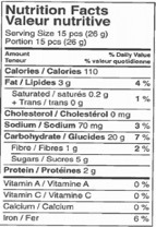 Animal Cookies Mini Nutrition Facts