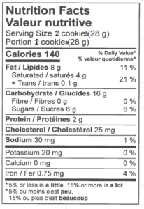 Sucre & Beurre Vanilla Shortbread Cookies Nutrition Facts